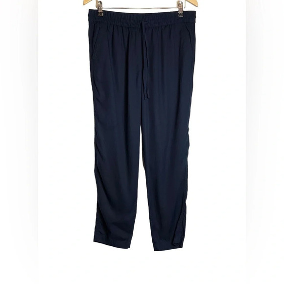 Talbots | Easy Drawstring Tencel Pants Pull On Slash Pockets Navy-Like New - Picture 2 of 7